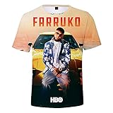 Unizka Farruko T-Shirt Cosplay Rundhals Hip Hop Kurzarm Mode Tops Einzigartig O-Neck Sänger T Shirt, Ym00291, 6XL