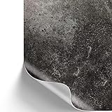 [14,04€/m²] Klebefolie in Beton-Optik dunkel grau inkl. Rakel & eBook mit Profi-Tipps I Selbstklebende Folie für Möbel & Küche - hitzebeständig & abwaschbar I Deko Möbelfolie in Beton Stein-Optik
