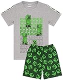 Minecraft Pyjamas Jungen 4 Design Optionen Kinder Top Shorts Gamer PJS 6-7 Jahre