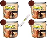 Bondex BigPack XL 4x Dauerschutz-Lasur Mahagoni 2,50l 329911 + 1 x Bondex Zollstock