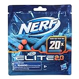 Nerf Elite 2.0 20er Dart Nachfüllpackung – enthält 20 Nerf Elite 2.0 Darts, kompatibel mit Allen Nerf Elite Blastern