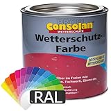 Consolan Profi Wetterschutzfarbe (RAL-Farben) 10l - Holzfarbe Holzschutzfarbe