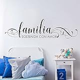 Spanische Familie vereint durch Liebe Wandaufkleber Schlafzimmer Familia Sostenida Con Amor Spanisches Wandtattoo Vinyl Wandbild A4 56x15cm