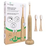 Elektrische Zahnbürste Bambus | Schallzahnbürste Bambus mit Wiederaufladbarer Leistung | Bamboo Ultraschall-Zahnbürste mit 5 Mod und 2 Bambusköpfe Umweltfreundlich und Nachhaltig - Optismile®