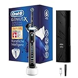 Oral-B Genius X Design Edition Elektrische Zahnbürste/Electric Toothbrush mit künstlicher Intelligenz, Putztechnikerkennung & Bluetooth-App, 6 Putzprogramme, Lade-Reiseetui, schwarz