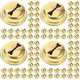 NUOBESTY 4 Sätze Spielzeugklingel Mini-weihnachtsglocke Kleine Glocken Zum Basteln Türklingel Läuten Mini-bastelglocken Glocken Für Das Handwerk Handglocke Metall Golden 100 Stück * 4