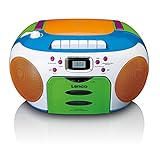 Lenco SCD-971 -Kinderradio - Kassettenradio mit CD - CD-Radio - Kassettenplayer - Stereo Lautsprecher - Kopfhöreranschluss - Track-Speicher - bunt