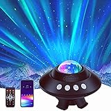 Sternenhimmel Projektor, Aurora Nachtlicht Sternenhimmel, Sternenlicht mit Fernbedienung Lautsprecher Bluetooth, 31 Lichteffekte Sternlichtprojector, Sternenhimmel Lampe für Wohnzimmer Schlafzimmer