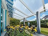 Terrassendach Terrassenüberdachung Carport Komplettset Acrylglas 16/32 Farblos Stegplatten Tiefe:5000mm|Breite:2080mm - Mehrere Maße verfügbar