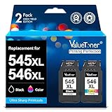 Valuetoner 545XL 546XL Multipack Druckerpatronen Ersatz für Canon patronen PG-545 CL-546 XL für Canon Pixma MX495 MX490 TS3150 TR4550 TR4551 MG3050 MG2950 MG2555S MG2550S MG2550 MG3053(Schwarz,Farbe)