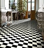 PVC Bodenbelag Vinylboden in schwarz- weißen Quadraten (9,95€/m²), Zuschnitt (2m breit, 1,5m lang)