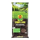 COMPO SANA Rasenerde mit 8 Wochen Rasendünger für die Rasenausbesserung, Rasenregeneration und Rasenneuanlage, Kultursubstrat, 40 Liter