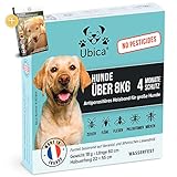Ubica® Flohhalsband Hunde - Zeckenhalsband für Hunde - Flohmittel Hund ( 8kg) - Mit Geraniol und ätherischem Lavandinöl - In Frankreich unter tierärztlicher Aufsicht hergestellt + E-Book