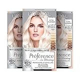 L'Oréal Paris Extrem Aufheller für platin-blondes Haar, Mit Anti-Gelbstich und Anti-Haarbruch Technologie, Permanente Haarfarbe, Préférence Le Blonding, 9L Helles Platinblond