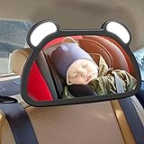 PEALOV Baby Autospiegel Mit Licht,360 ° Verstellbarer Auto Rücksitzspiegel,Um Nach Hinten Gerichtetes Baby Zu Sehen,Bruchsicherer,Konvexer Weitwinkel RüCksitzspiegel Mit Fernbedienung Für Baby