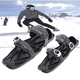 riou Mini Ski Skates für Snow Skiboard Snowblades, Erwachsene Skier Einstellbar Skifahren Schlitten Snowboard Skischuhe (A)