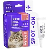 Vetasan Spot-ON für Katzen 4-7kg (M) | gegen Flöhe & Zecken | 3 Monate Schutz | ohne Chemie | Zeckenmittel für Katzen | Floh- und Zeckenschutz fü