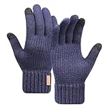 Touchscreen Winterhandschuhe - Alpakawolle Winter Fäustlinge | Fahrradhandschuhe Doppellagige Winterfäustlinge | Hände warme Fahrradhandschuhe kaltes Wetter Thermohandschuhe zum Laufen, Radfahren,