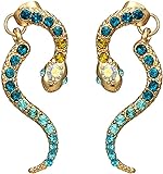 Silber Gold Set Creolen hängende Ohrringe Für Frauen-Weinlese-Pers5onlichkeit-Tierkreis-Schlange-förmige Diamant-Ohrringe Tierlegierungs-Ohrringe