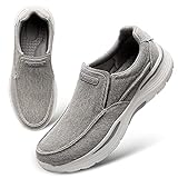 JOINFREE Herren Slip-on Loafer Comfort Walking Schuhe Casual Fahren Sneaker, Grau - B Grau - Größe: 41 1/3 EU