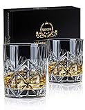 Whisky Gläser, veecom 315ml Whiskey Gläser, Old Fashioned Whiskygläser Rum Gläser Whiskey Glas 2er Set, Whisky Geschenkset für Männer, Papa, Whisky Tumbler Glas für Scotch, Cocktail