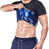 Sauna Sweat Weste Korsett Taille Trainer Body Top Shapewear Abnehmen T-Shirt Kurze Ärmel Trainingszubehör Anzug Bauchkontrolle Herren Heat Trapping T-Shirt für Herren Damen ( Color : Men , Size : M )