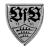 VfB Stuttgart Sticker - 3D Logo - schwarz/Silber Aufkleber, Autoaufkleber - Plus Lesezeichen Wir lieben Fußball