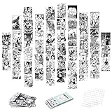 Anime poster set 50 Stück ZCFXGHH Anime Panels Manga poster Anime bilder schwarz weiß anime bilder für wand Dekoration geschenke für anime fans 4X6inch Anime wand collage kit
