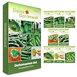 Gurkensamen Set - 8 Sorten Samen - Saatgut Sortiment - Anzuchtset für Gurken - Geschenkset - Salatgurke, Mexikanische Minigurke, Zitronengurke, Schwammgurke, Snackgurke, Schlangengurke,