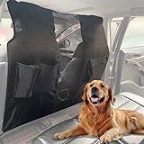 Zweischichtiges Hundegitter Auto, Hunde Auto Sperrnetz SUV Haustier Sperrnetz, verstellbares elastisches Seil und Aufbewahrungstasche, Auto netz einfach zu installierende Reisezubehör für Hunde & Kids