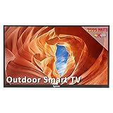 SYLVOX 55 Zoll Fernseher, Outdoor 4K Smart TV IP55 Wasserdichtes, Android Fernseher für draußen 2000nits HDR Triple-Tuner, Netflix, Prime Video, YouTube, Bluetooth, WLAN, 3 HDMI, 2 USB, Schwarz