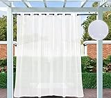 Clothink Outdoor Vorhang Transparent Wetterfest 254x215cm mit Ösen (2 Stück) Voile Gardinen Für Balkon Terrasse Wasserdicht Sichtschutz Sonnenschutz
