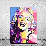 LWJPD Leinwanddrucke 40x60cm Ungerahmt Marilyn Monroe Leinwand Malerei Portrait Poster Und Drucke Leinwand Wandkunst Bilder Für Wohnzimmer Wohnkultur
