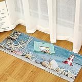 WESG Strand Bedruckte Küchenmatte Anti-Rutsch-Bad Fußmatte Badezimmer Absorbierende Matten Home Wohnzimmer Ruhebereich Fußmatte NO.20 40X120cm