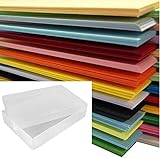 DIN A4-Papier, farbig, 500 Blatt in einer durchsichtigen Kunststoff-Aufbewahrungsbox von Weston® – 25 x verschiedene Farben