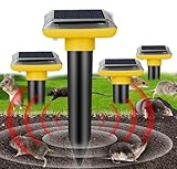Mole Repellent Sonic-gerät 4 Stück Ultrasonic Solar Maulwurfabwehr Maulwurfschreck Wühlmausabwehr Schlagenabwehr Eidechsenabwehr Mole Repellent Schädlingsbekämpfung für Den Rasen G