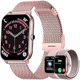 Dachma Android Smartwatch Damen - 1.85' Uhr mit Whatsapp Funktion Damen mit telefonfunktion Uhren smart Watch damenuhren + 3 Armbander, R