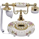 DWXN Retro Telefon, Antikes Telefon/Vintage Telefongeräte-Zifferblatt Mit Keramikknöpfe Dekoration Büro Für Zuhause