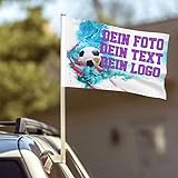 Foto-Autoflagge, Autofahne Mit Eigenem Foto/LOGO/Text, Fahne für Auto selbst gestalten, Nur Flagge, 45x30cm (12x18in)