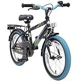 BIKESTAR Kinderfahrrad 16 Zoll für Jungen und Mädchen ab 4-5 Jahre | 16er Kinderrad Modern | Fahrrad für Kinder Blau & Grün | Risikofrei Testen