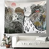 Tuschemalerei Wandteppich dekorative Kunst Decke Wandbehang zu Hause Schlafzimmer Dekoration Polyester Hippie Decke Hängetuch A1 180x230cm