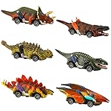 Dinosaurier Spielzeug für Kinder, Dinosaurier Ziehen Auto Zurück Spielzeugset, Auto Dinosaurier Spielzeug ab 3 4 5 6 7 Jahre, Kinder Spielzeug/Geschenk für Jungen Mädchen (6Pack)