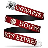Buckle-Down Unisex-Erwachsene Harry Potter Logo Full Color Black Seatbelt Belt-Hogwarts Express 9¾ Red/White Webbing Gürtel, Mehrfarbig, 1.5' Wide-24-38 Inches in Length