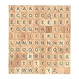 Fliyeong Scrabble-Spielsteine aus Holz, Buchstaben, englische Wörter, langlebig und nützlich, 100 Stück