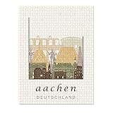 artboxONE Ravensburger-Puzzle XXXL (2000 Teile) Städte Aachen Skyline Rustic
