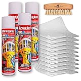 GRAFFITIENTFERNER 4x 400 ml Spray SET (7589.6) - inkl. Chemikalienbindevlies & Bürste - Graffitilöser Farbabbeizer Farblöser Farbentferner Lackentferner Lacklöser Lasurlöser Abbeizmittel Abbeizer