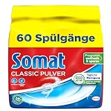 Somat Classic Pulver, Spülmaschinenreiniger für die tägliche Reinigung, entfernt hartnäckigste Flecken bei jeden Spülgang, schonend für die Umwelt, 1x 960g
