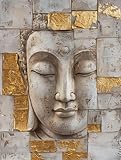 Zen Diamond Painting Erwachsene, 5D Diamant Painting Bilder Porträt DIY Full Runde Drill Diamant Kunst Malerei Stickerei Set für Kinder Anfänger, Mosaikherstellung für Deko Wohnzimmer 40x55