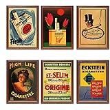 Vintage Zigaretten Tabak Werbung Plakat Lucky Strike Poster Klassische Leinwandbilder Drucken Wand Wohnkultur Geschenk-40x50x6pcscm Kein Rahmen