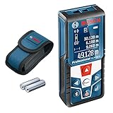 Bosch Professional Laser Entfernungsmesser GLM 50 C (Bluetooth-Datentransfer, Flächen-/Volumenberechnung, max. Messbereich: 50 m, 2x 1,5-V Batterien, Schutztasche)